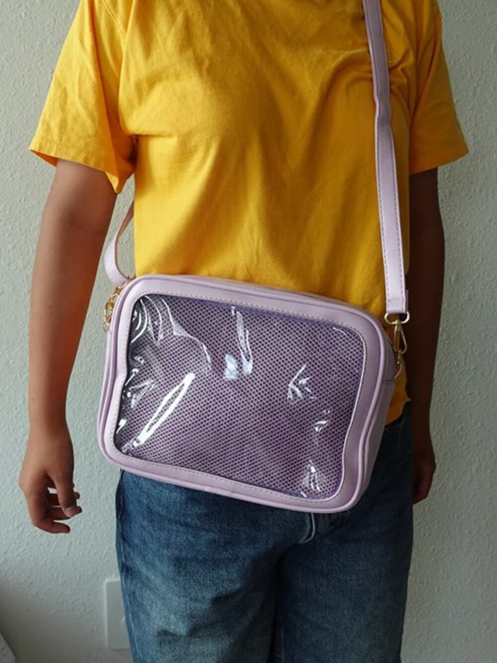 Lavender Ita Bag Crossbody, Anime Pin Display Bag, Kawaii Y2K Purse, window bag